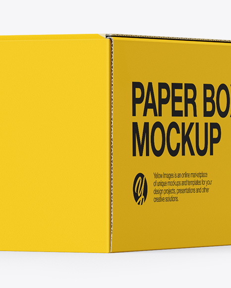 Paper Box Mockup - Half Side View