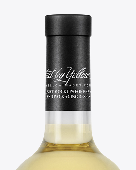 750ml Clear Glass White Wine Bottle Mockup