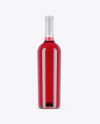 750ml Clear Glass Pink Wine Bottle Mockup