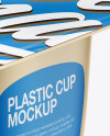 Plastic Cup Mockup - Half Side View (High Angle Shot)