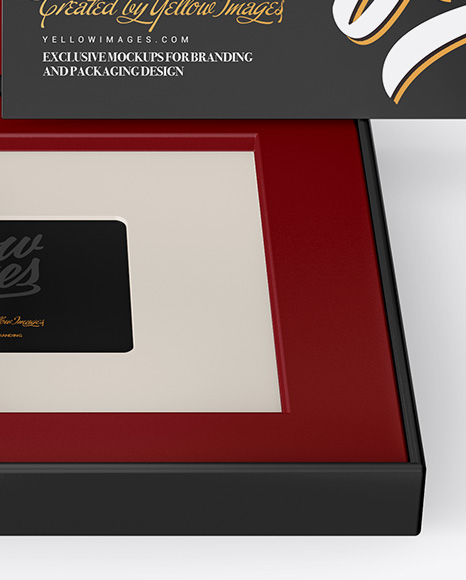 Gift Card in a Box Mockup - Front View (High-Angle Shot)