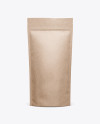 Kraft Stand Up Pouch W/ Zipper Mockup - Front View