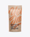 Kraft Stand Up Pouch W/ Zipper Mockup - Front View