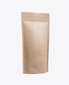 Kraft Stand Up Pouch W/ Zipper Mockup - Half Side View