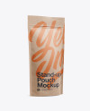 Kraft Stand Up Pouch W/ Zipper Mockup - Half Side View