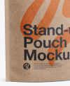 Kraft Stand Up Pouch W/ Zipper Mockup - Half Side View