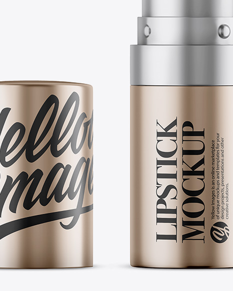 Opened Metallic Lipstick Mockup