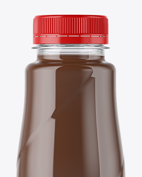 360ml Plastic Bottle with Chocolate Cocktail Mockup - Free Download