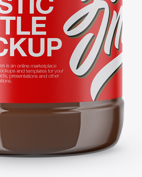 360ml Plastic Bottle with Chocolate Cocktail Mockup - Free Download