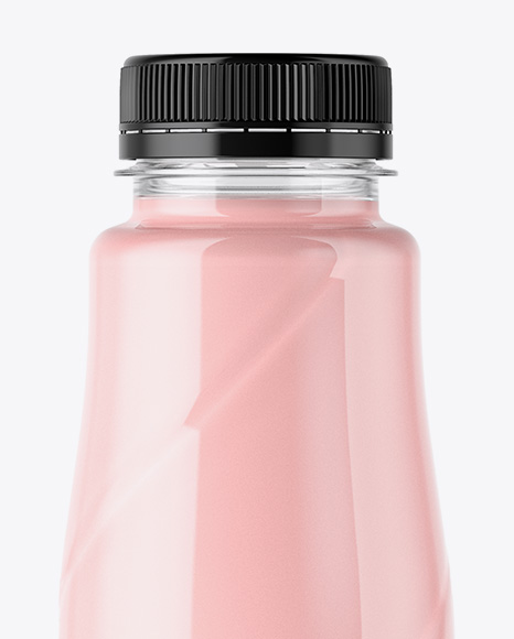 360ml Plastic Bottle with Strawberry Cocktail Mockup