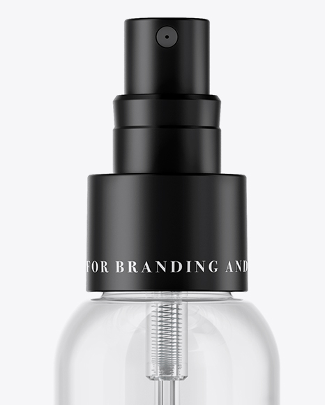 Opened Clear Glass Spray Bottle Mockup