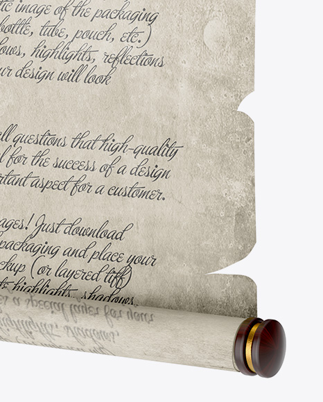 Paper Scroll - Half Side View Paper Scroll - Half Side View