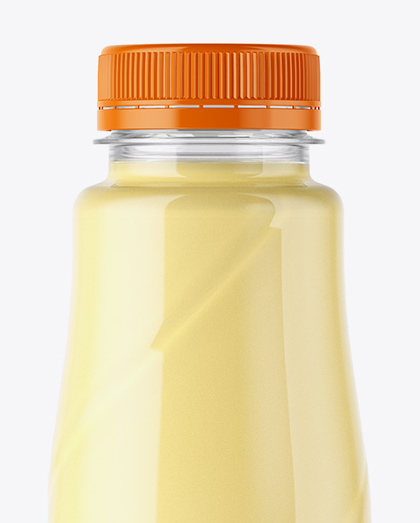 360ml Plastic Bottle with Mango Cocktail Mockup