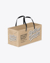 Kraft Paper Box With Handles Mockup - Half Side View