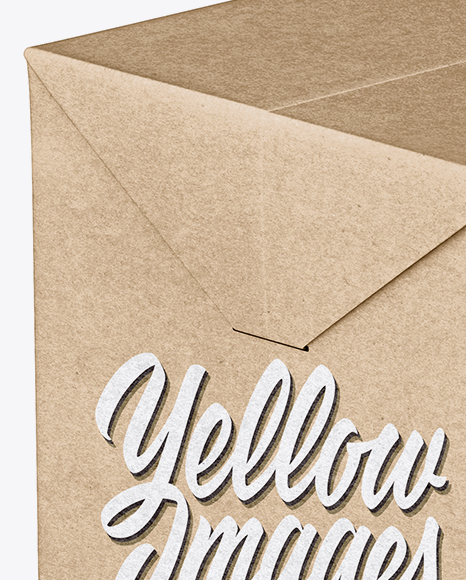 Kraft Paper Box With Handles Mockup - Half Side View