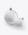 Two Glossy Christmas Balls Mockup