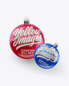 Two Glossy Christmas Balls Mockup