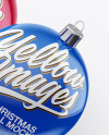 Two Glossy Christmas Balls Mockup