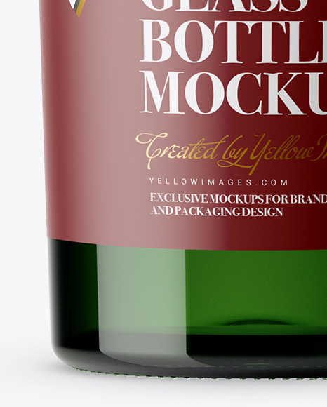 700ml Green Glass Bottle Mockup