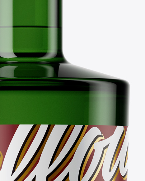 700ml Green Glass Bottle Mockup