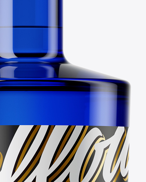 700ml Blue Glass Bottle Mockup