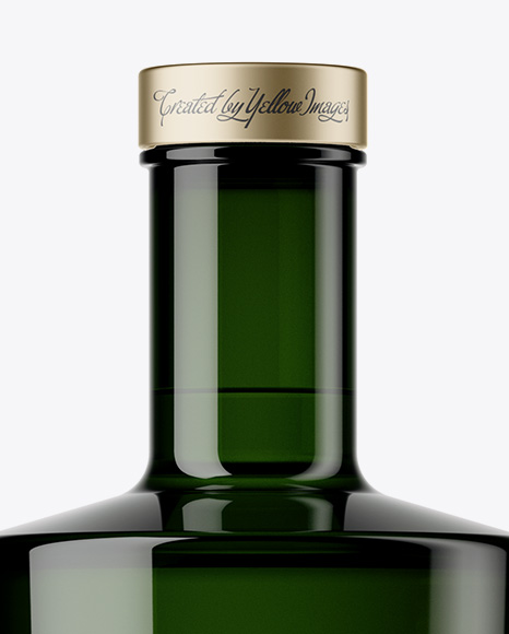 700ml Dark Green Glass Bottle Mockup