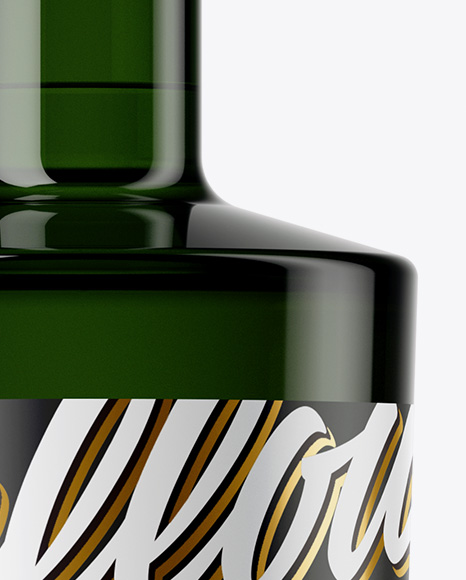 700ml Dark Green Glass Bottle Mockup