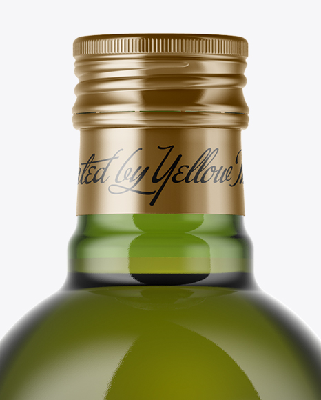 750ml Green Glass Olive Oil Bottle Mockup