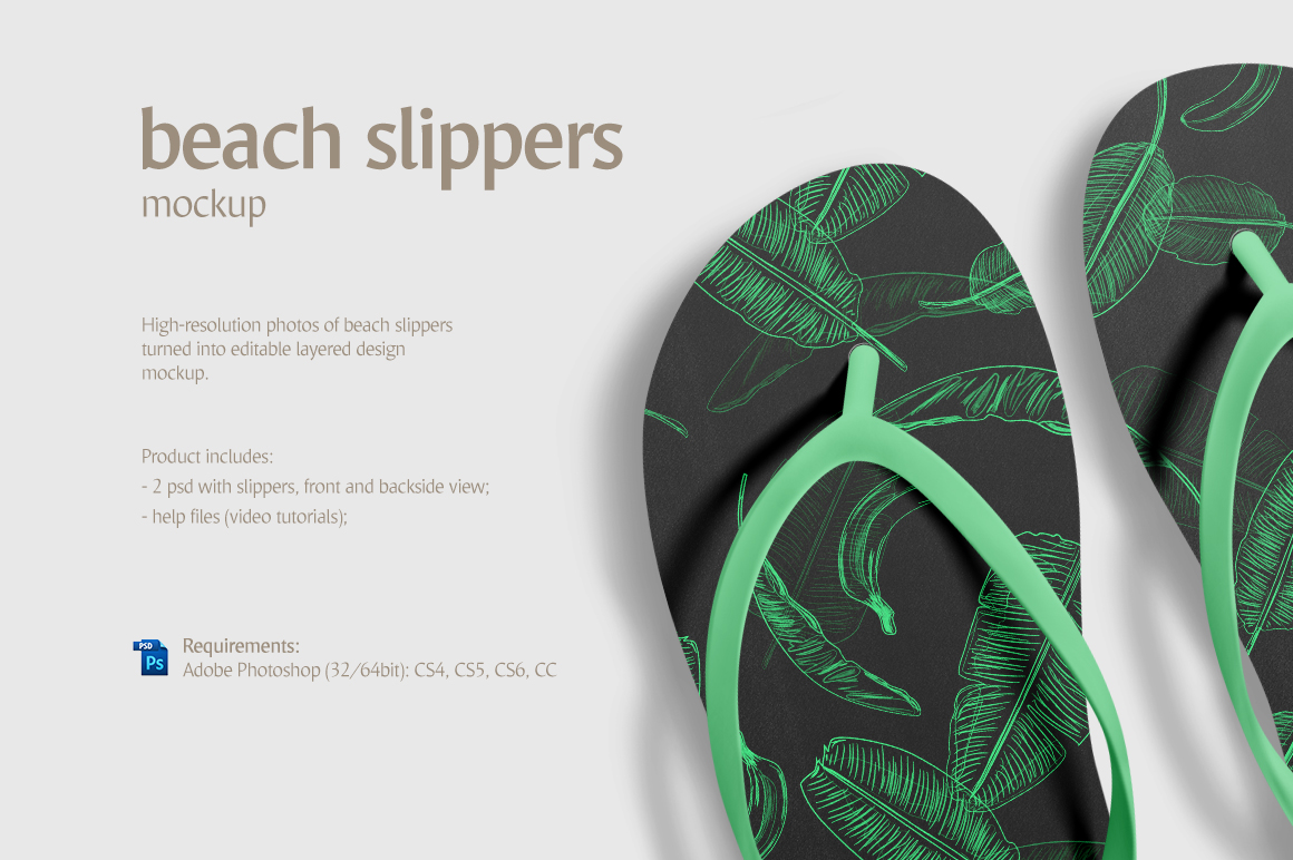 Beach Slippers Mockup