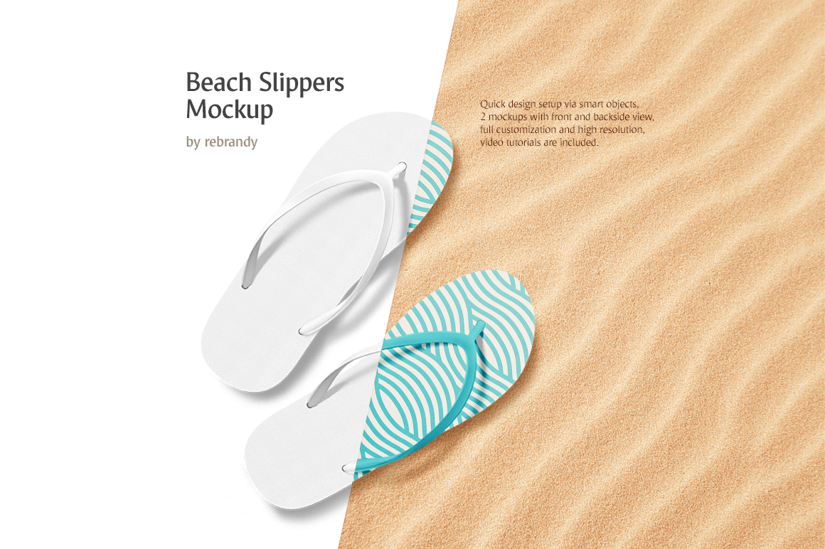 Beach Slippers Mockup