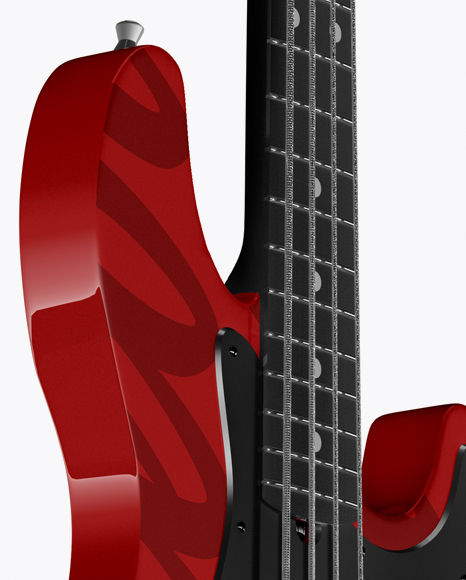 Bass Guitar Mockup - Half Side View