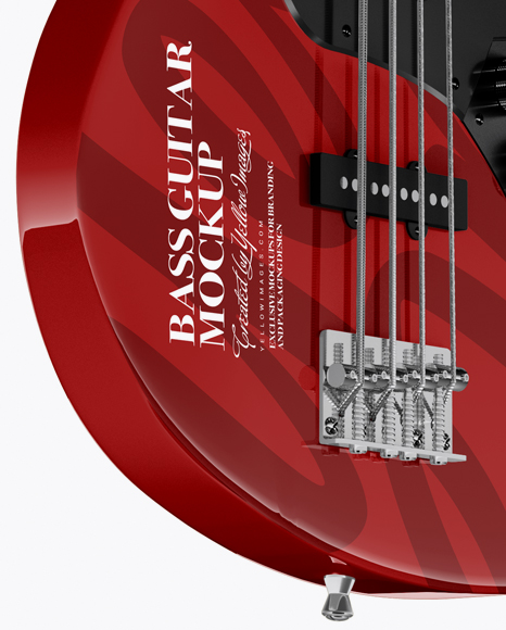 Bass Guitar Mockup - Half Side View