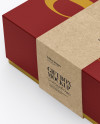 Textured Box with Label Mockup - Half Side View (High-Angle Shot)