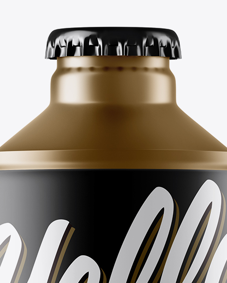 Matte Metallic Vintage Beer Bottle Mockup