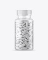 Clear Bottle With White Pills Mockup