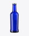 Blue Glass Bottle in Matte Shrink Sleeve Mockup