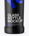 Blue Glass Bottle in Matte Shrink Sleeve Mockup