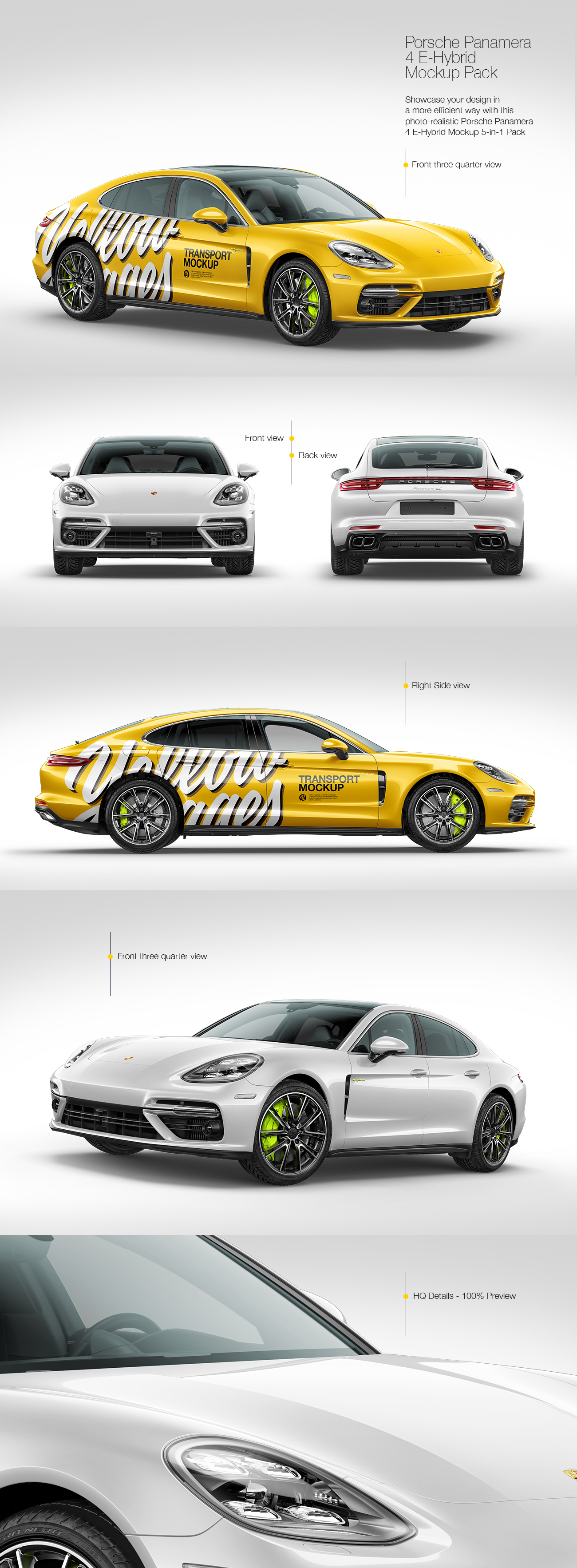 Porsche Panamera 4 E-Hybrid Mockup Pack Porsche Panamera 4 E-Hybrid Mockup Pack