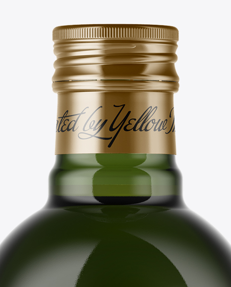 750ml Green Glass Olive Oil Bottle Mockup