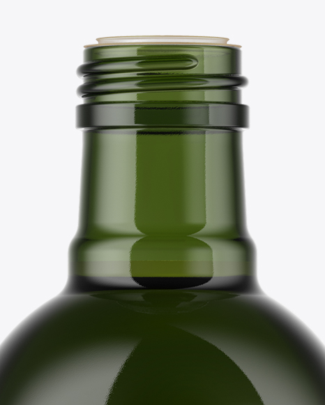 750ml Green Glass Olive Oil Bottle Mockup