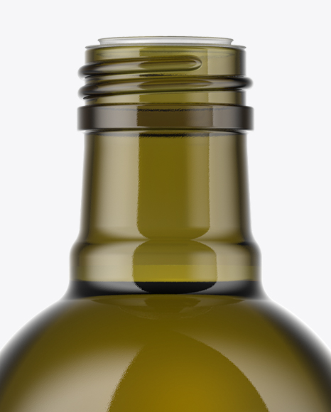 750ml Antique Green Glass Bottle with Olive Oil Mockup