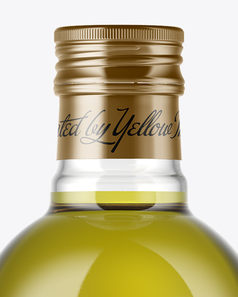 750ml Clear Glass Olive Oil Bottle Mockup