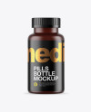 Frosted Amber Pills Bottle Mockup