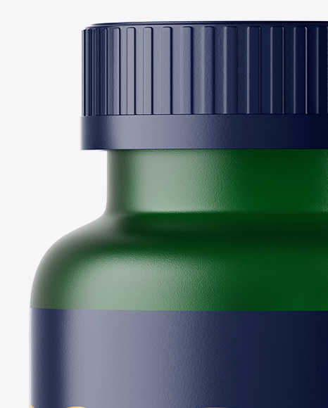 Frosted Green Pills Bottle Mockup