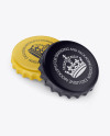 Two Matte Bottle Caps Mockup - Half Side View (High-Angle Shot)