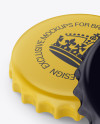 Two Matte Bottle Caps Mockup - Half Side View (High-Angle Shot)