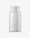 Frosted Bottle With White Pills Mockup Frosted Bottle With White Pills Mockup