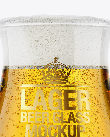 Tulip Glass With Lager Beer Mockup