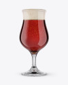 Tulip Glass With Red Ale Mockup