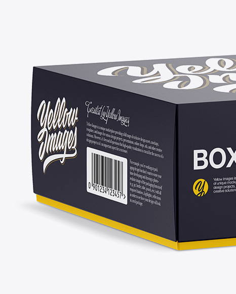 Paper Box Mockup - Half Side View (High-Angle Shot)